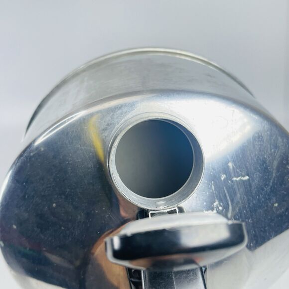 Vintage Enterprise Aluminum CO Whistle Tea Kettle Pot Chrome Silver 2.5 QT USA - Picture 13 of 13